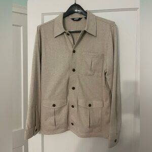 Lands’ End Sport Knit Chore Coat in Tan Size Large